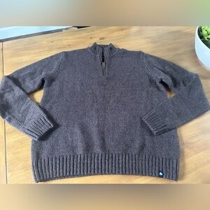 NWOT MENS RAINFOREST The Mont Treblant Rib Knit Quarter Zip Sweater